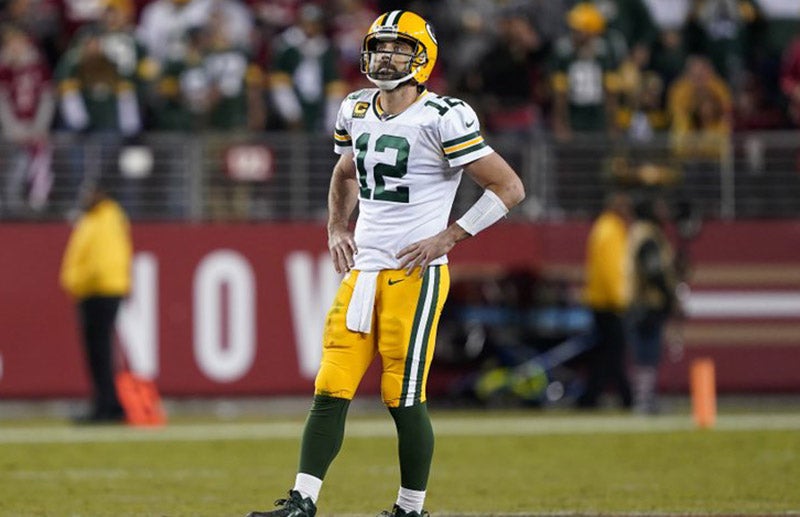 Aaron Rodgers en juego con Green Bay