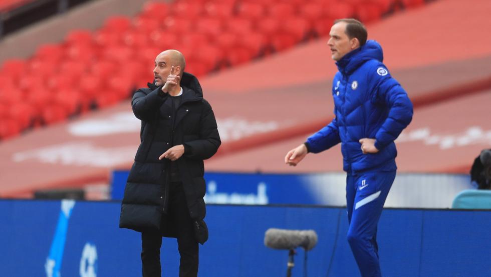 Pep Guardiola y Thomas Tuchel dirigiendo