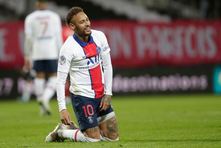 Neymar durante un partido del PSG