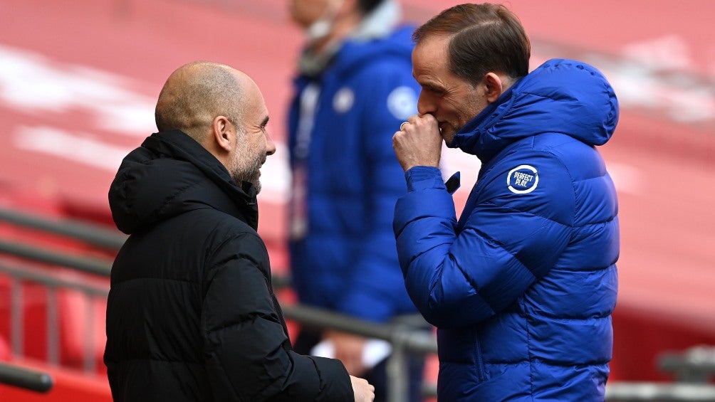 Pep Guardiola y Thomas Tuchel en saludo