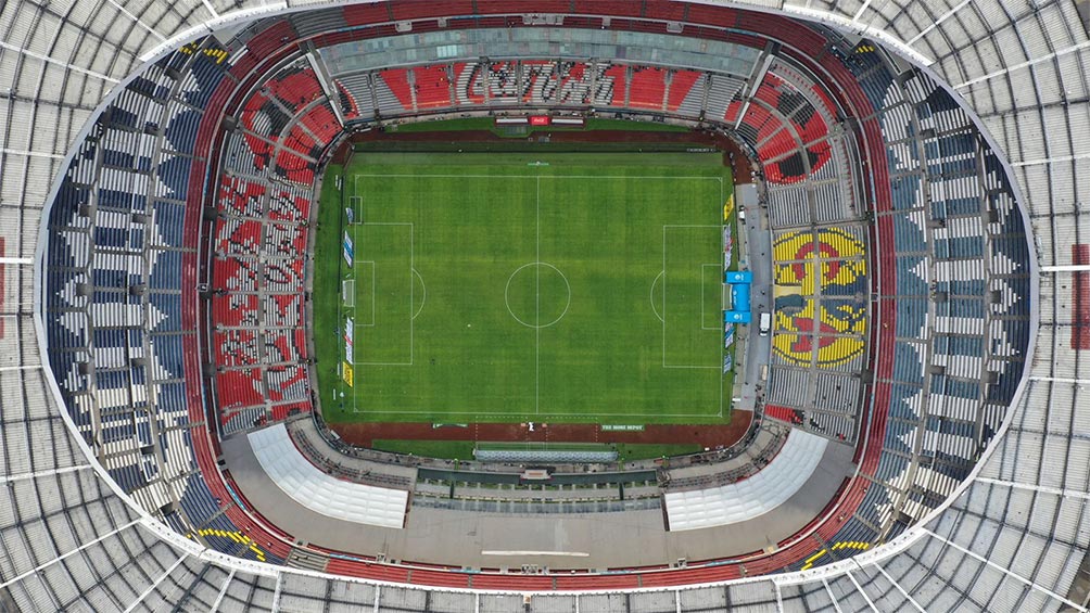 Una toma aérea del Estadio Azteca