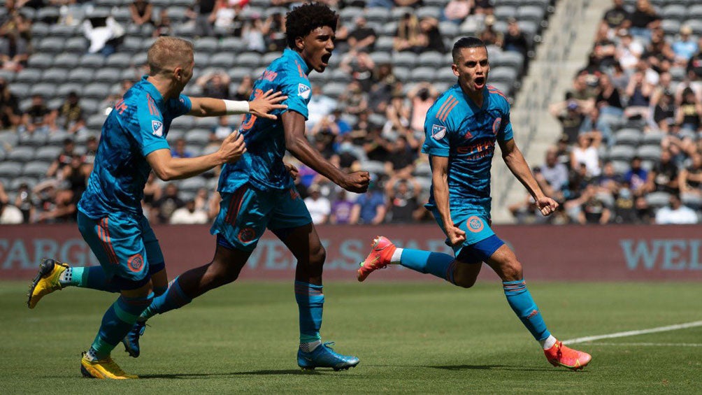 Jugadores del New York City en festejo de gol