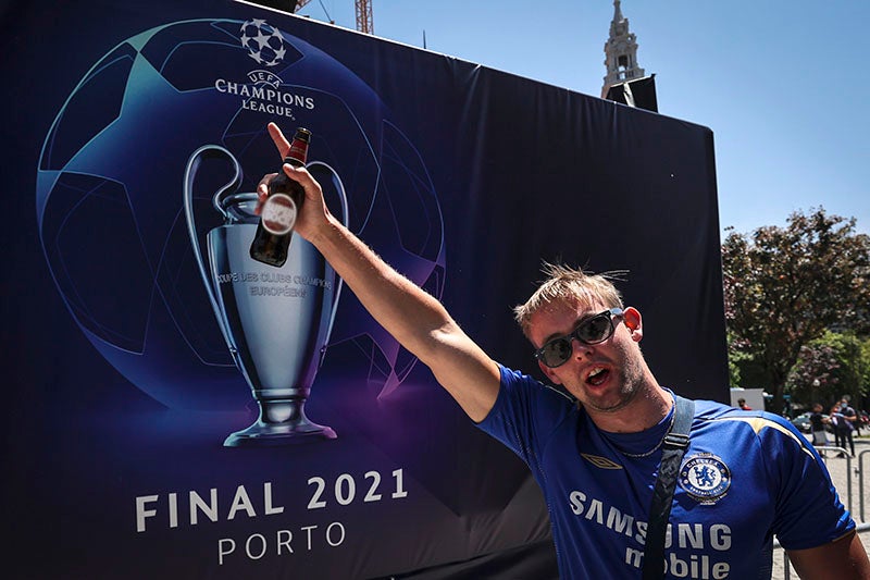 Seguidor del Chelsea previo a la Final de Champions 