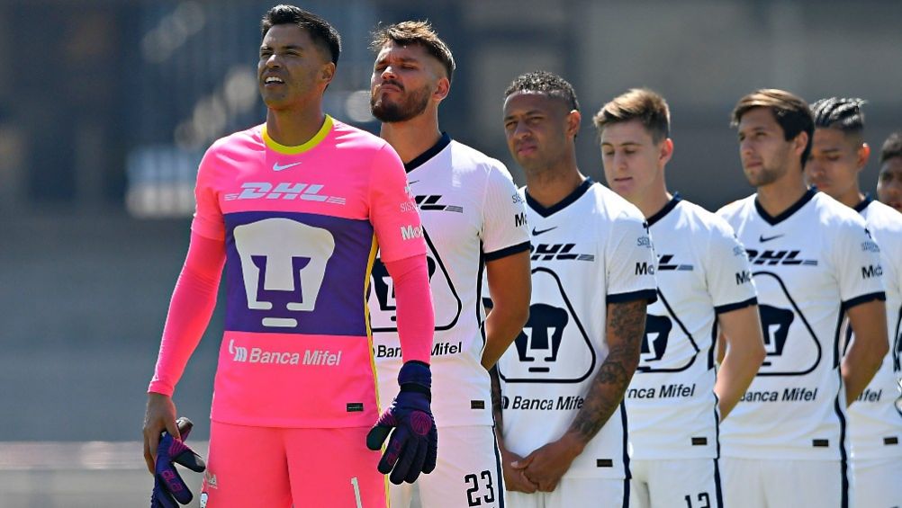 Jugadores de Pumas previo a un partido