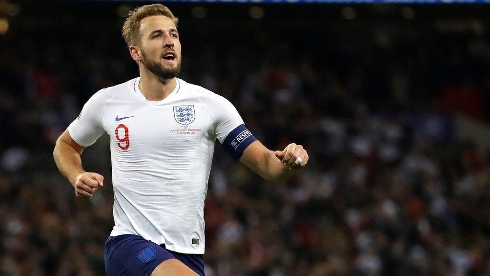 Harry Kane celebra una anotación con Inglaterra