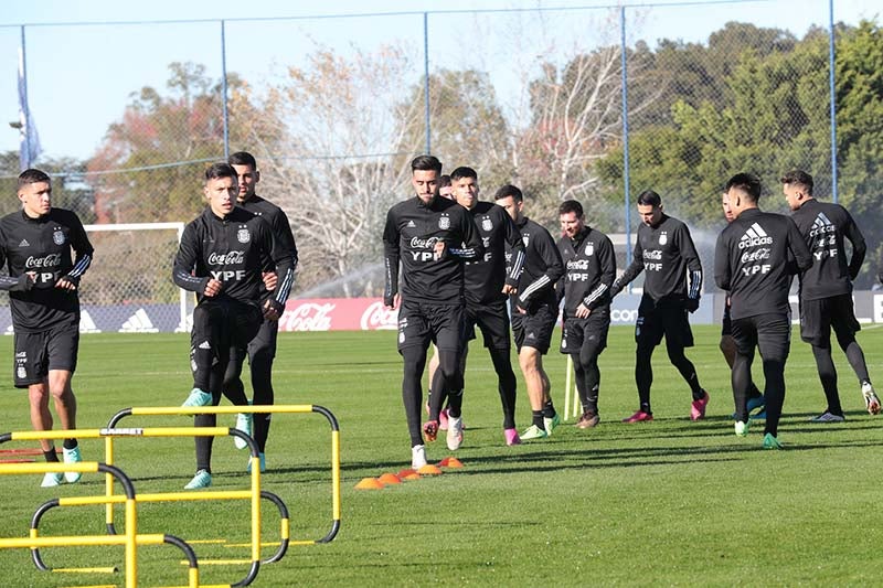 Jugadores de Argentina durante una sesión 