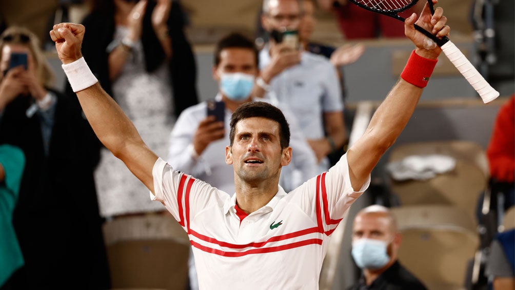 Djokovic celebra en un partido