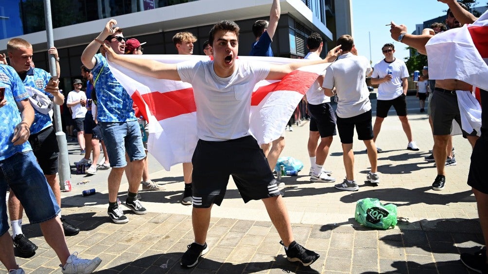 Aficionado inglés previo al Inglaterra vs Croacia