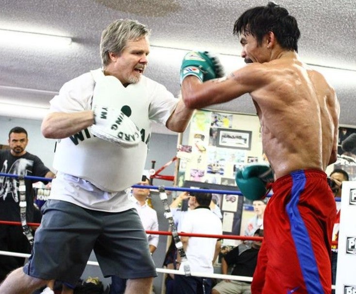 Manny Pacquiao durante un entrenamiento