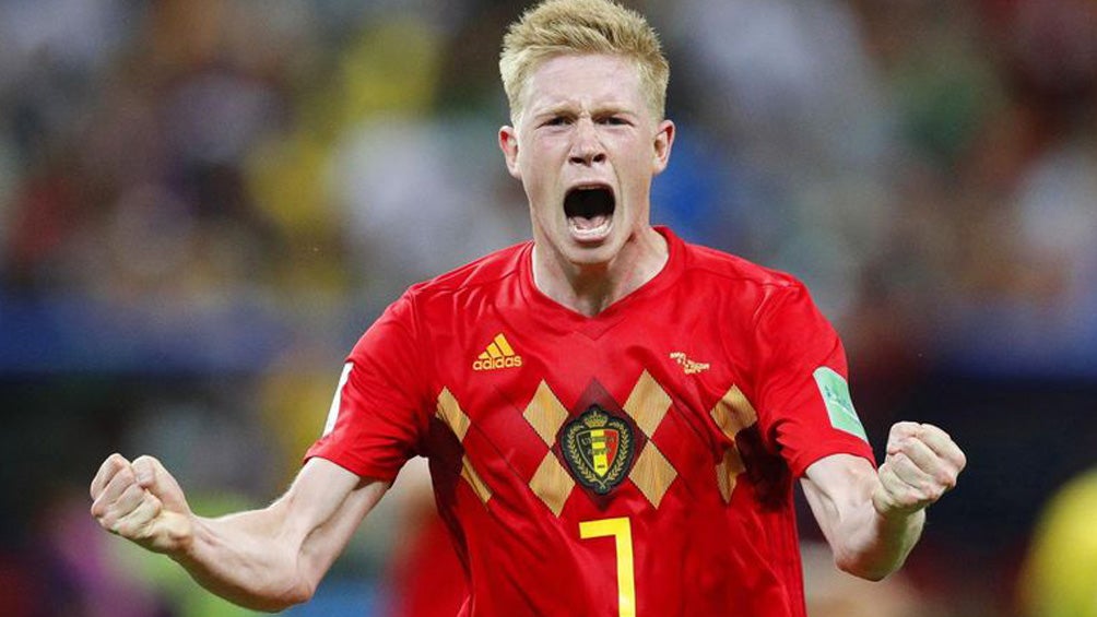 Kevin De Bruyne en festejo de gol