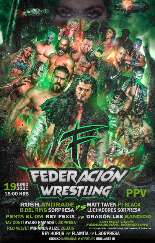 Primer cartel que presentó Federación Wrestling