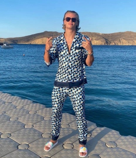 Erling Haaland disfrutando sus vacaciones