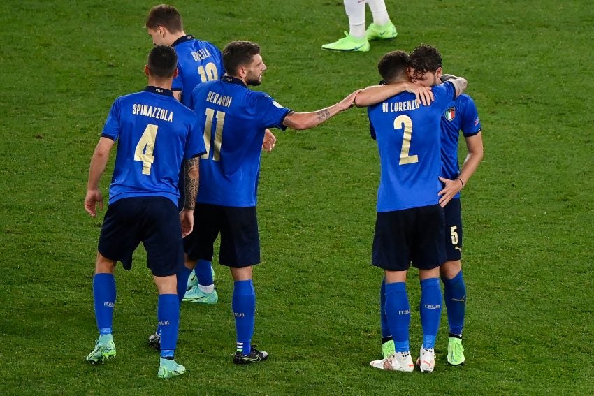 Jugadores de la Selección Italiana celebrando un gol