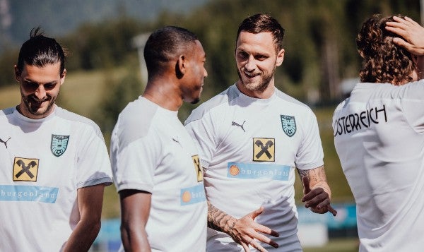 Marko Arnautovic en entrenamiento con la selección austríaca