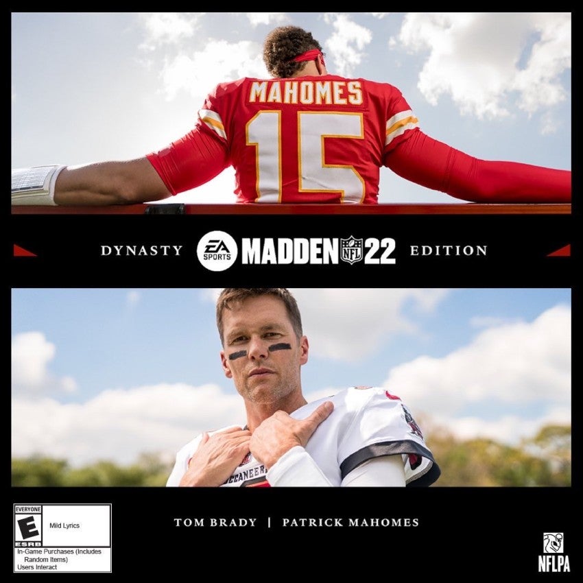 Tom Brady y Patrick Mahomes estelarizan la portada de Madden 22