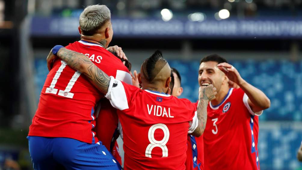 Chile en festejo de gol