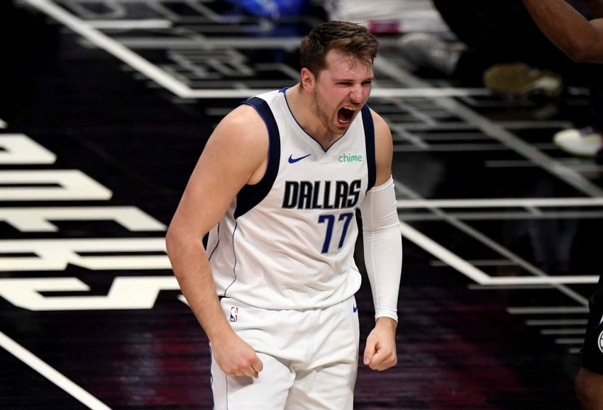 Luka Doncic en un partido de los Mavericks