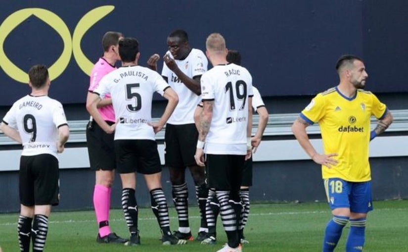 Jugadores del Valencia en un partido 