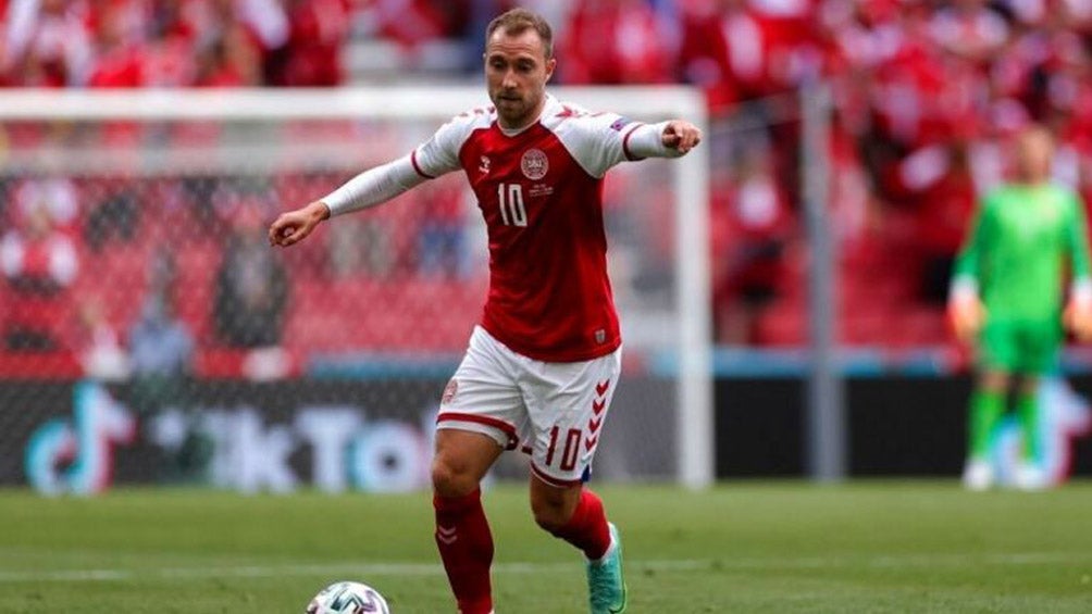 Christian Eriksen, en juego con Dinamarca