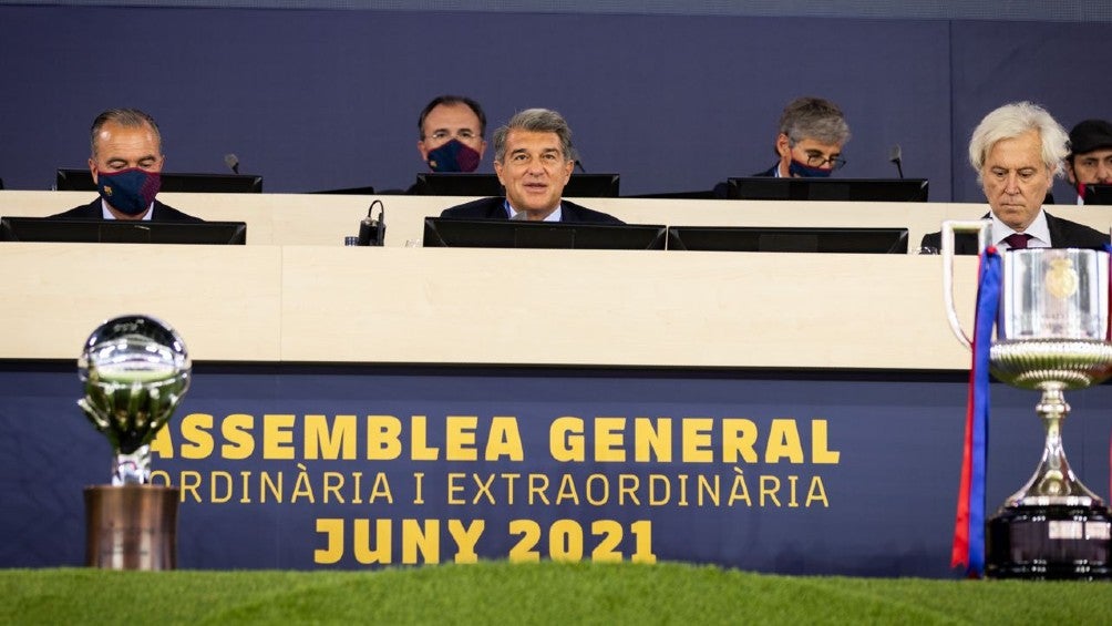 Joan Laporta en la Asamblea General Ordinaria y Extraordinaria del Barcelona