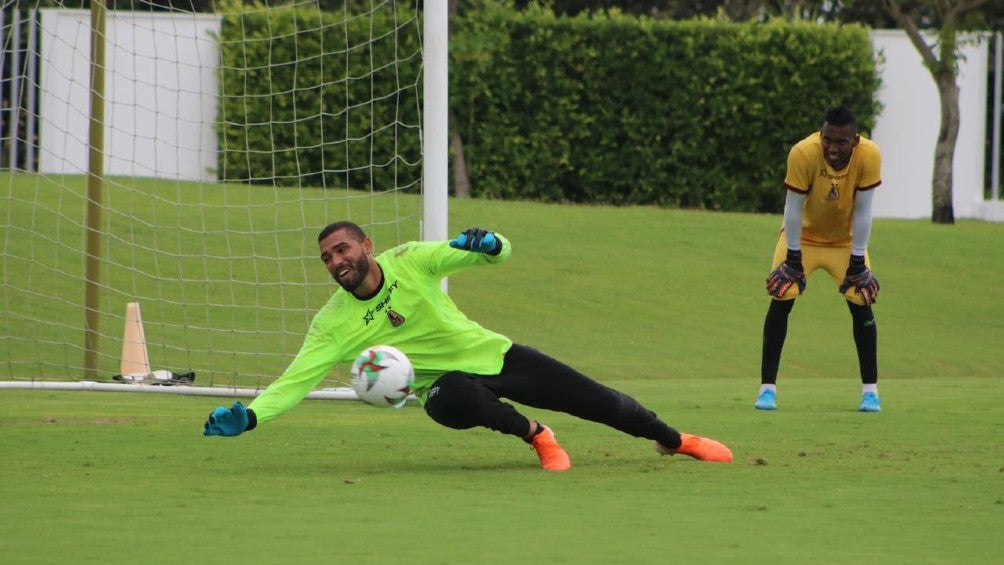 Álvaro Montero durante un entrenamiento con Tolima