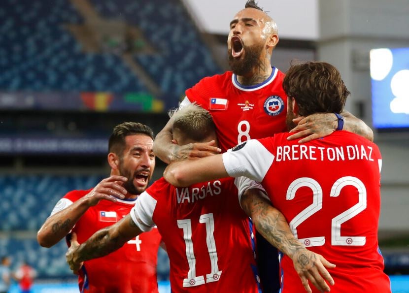 Chile en festejo de gol