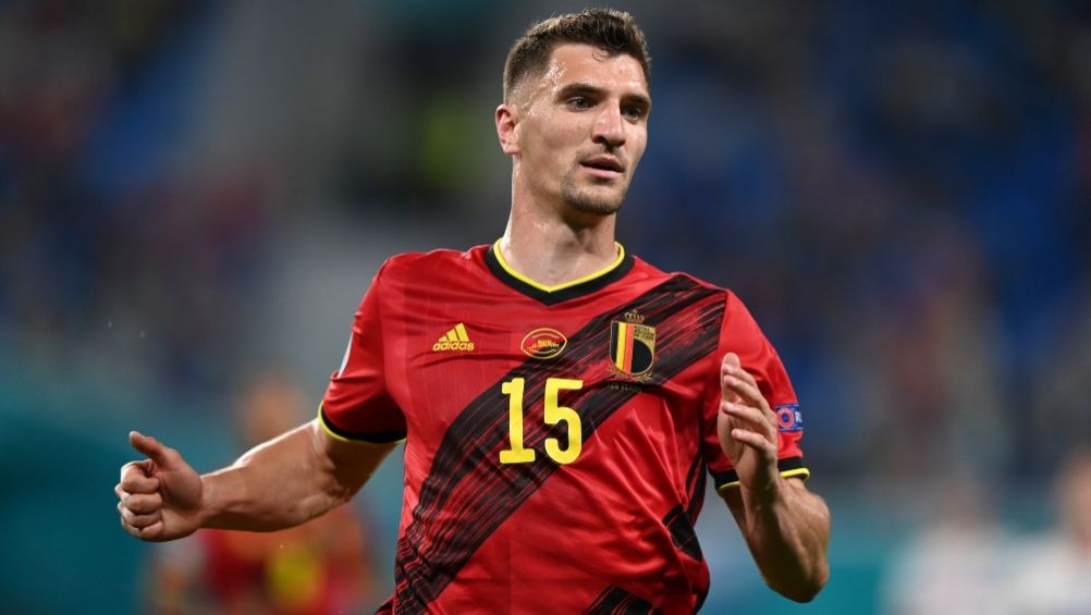 Thomas Meunier en un partido de la Selección de Bélgica