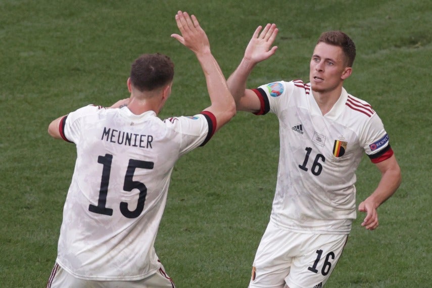 Meunier y Hazard celebrando