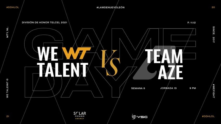 We Talent y Team Aze se enfrentan en la Jornada 13