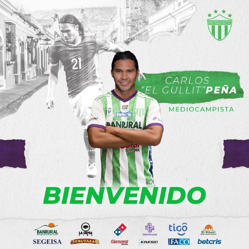 Gullit Peña, nuevo jugador del Antigua GFC