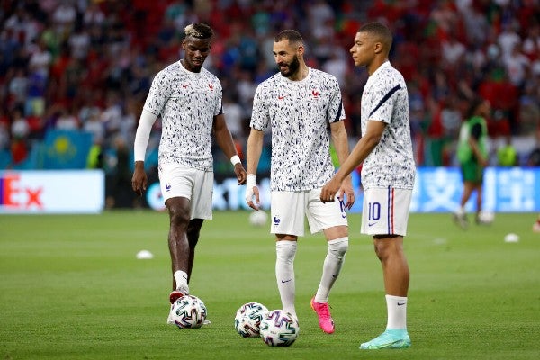 Pogba, Benzema y Mbappé en partido de la Eurocopa 2020