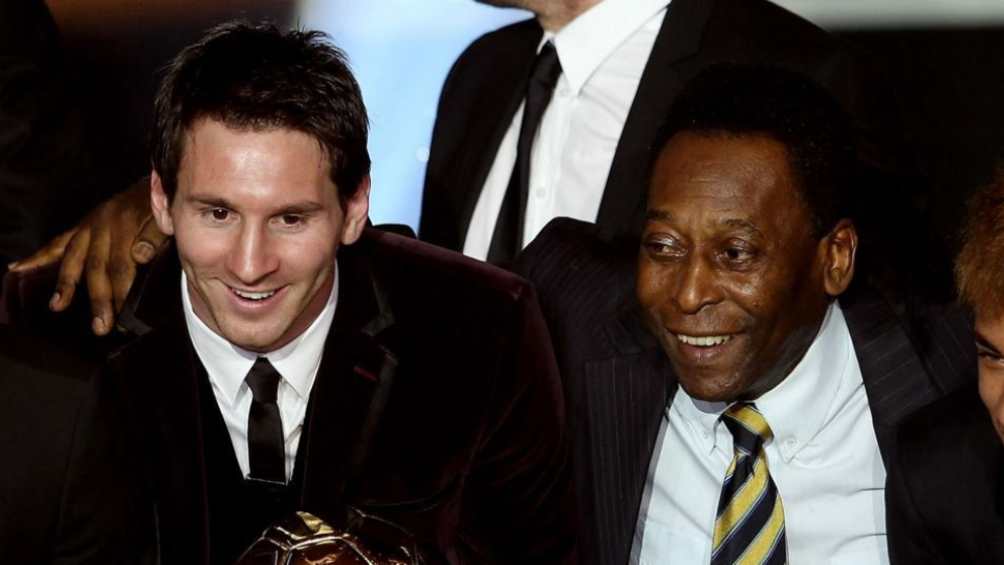 Pelé y Messi en presentación