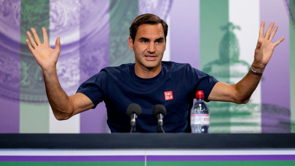 Roger Federer en conferencia de prensa de Wimbledon