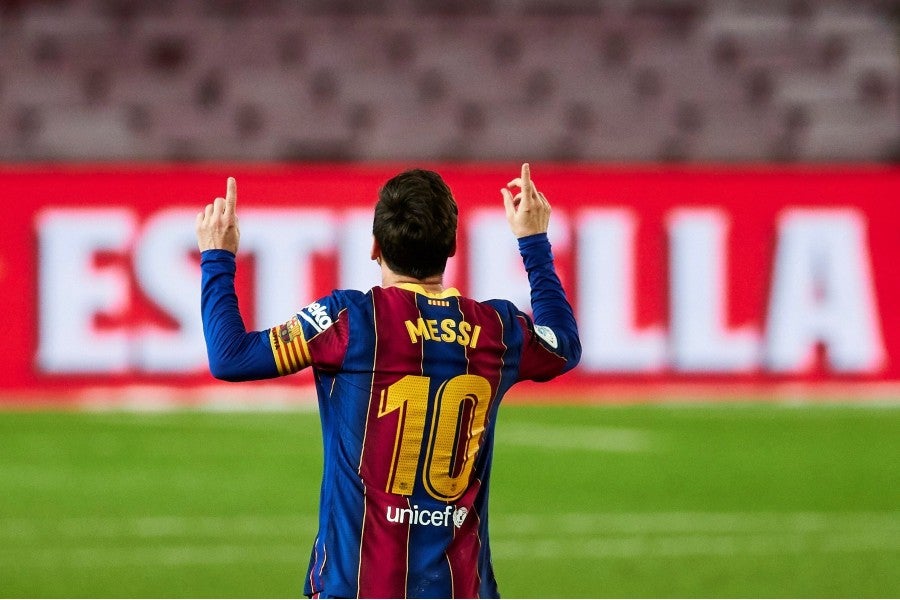 Lionel Messi durante un partido con Barcelona