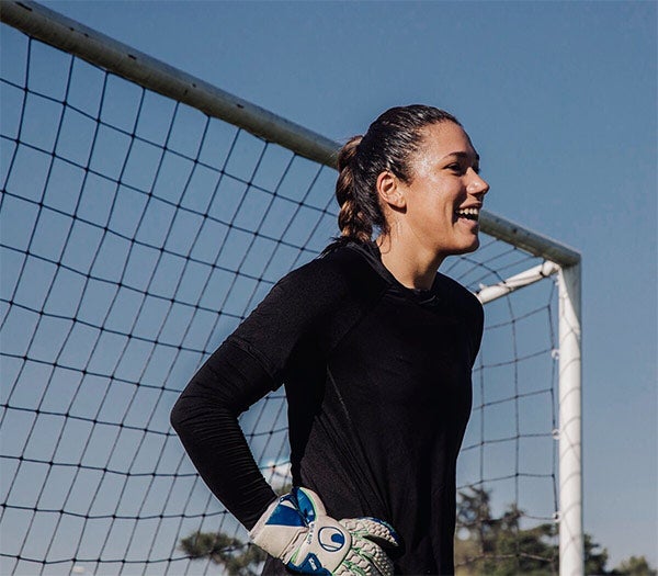 La guardameta en un entrenamiento 