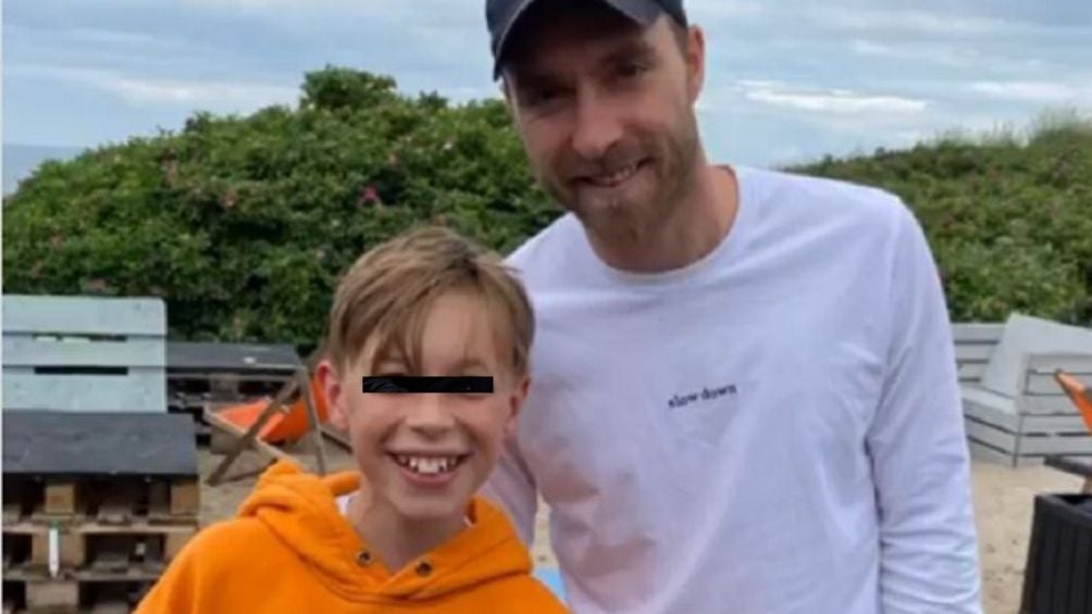 Eriksen con su fan