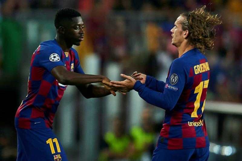 Griezmann y Dembélé en partido