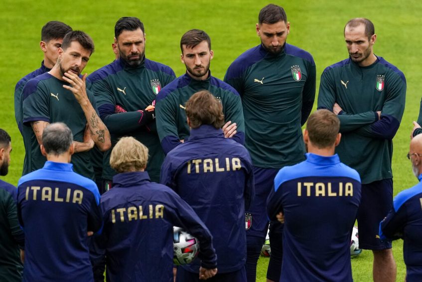 Jugadores de Italia durante un entrenamiento