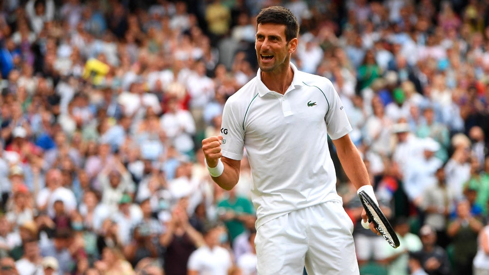 Djokovic celebra en un partido