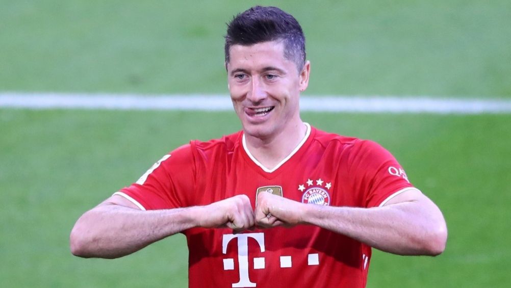 Robert Lewandowski en un partido del Bayern Munich