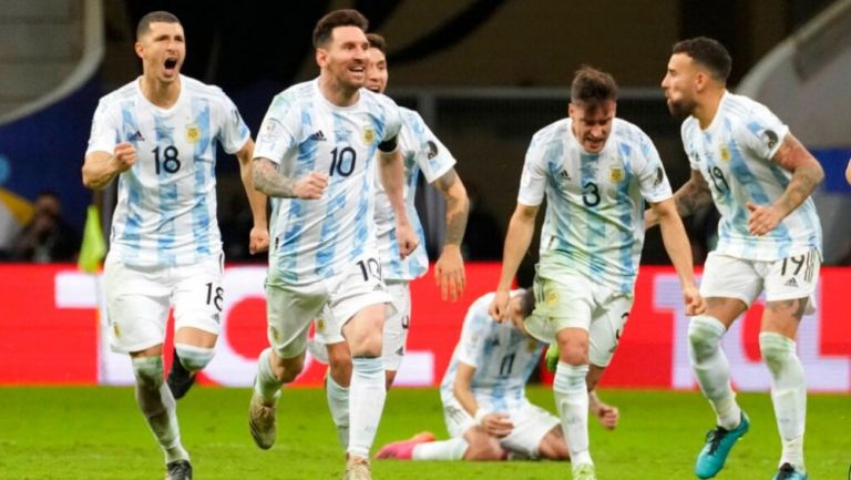 Jugadores de Argentina en festejo