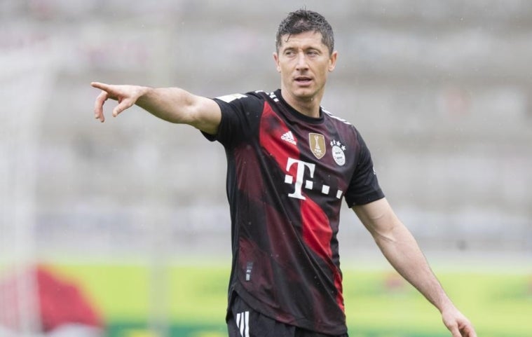 Robert Lewandowski en un partido del Bayern Munich