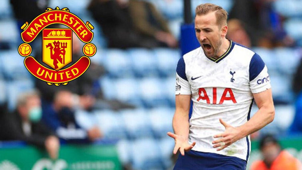 Harry Kane celebra gol en partido frente al Leicester City