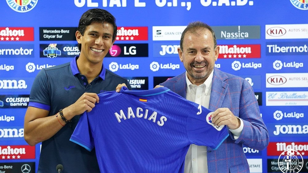 JJ Macías en su presentación con el Getafe