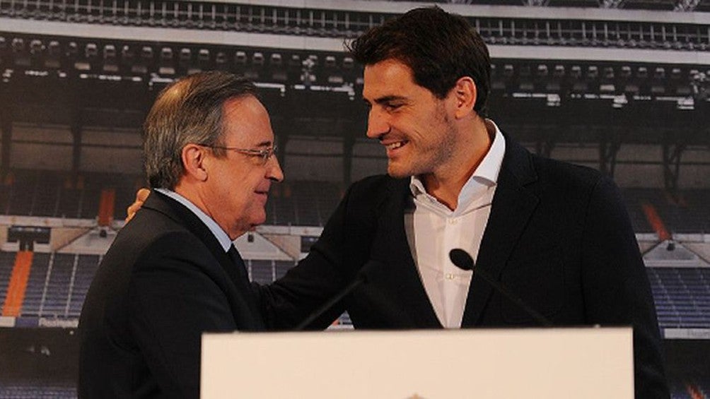 Florentino Pérez e Iker Casillas en el Real Madrid