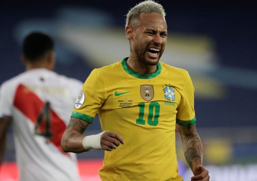 Neymar, durante juego ante Perú