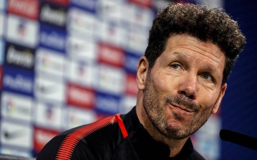 Diego Simeone en una conferencia de prensa