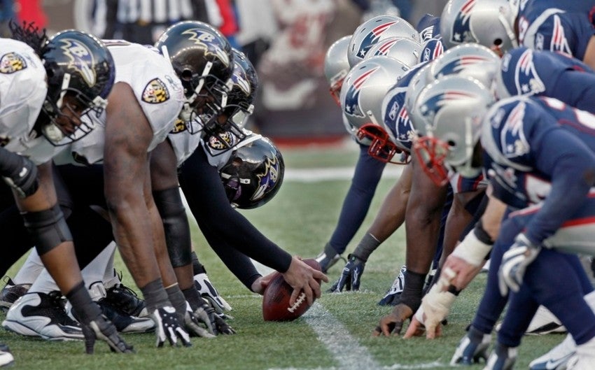 Un juego de los Ravens ante los Patriots