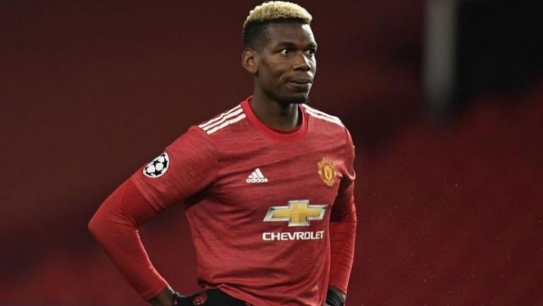 Pogba en acción con los Red Devils