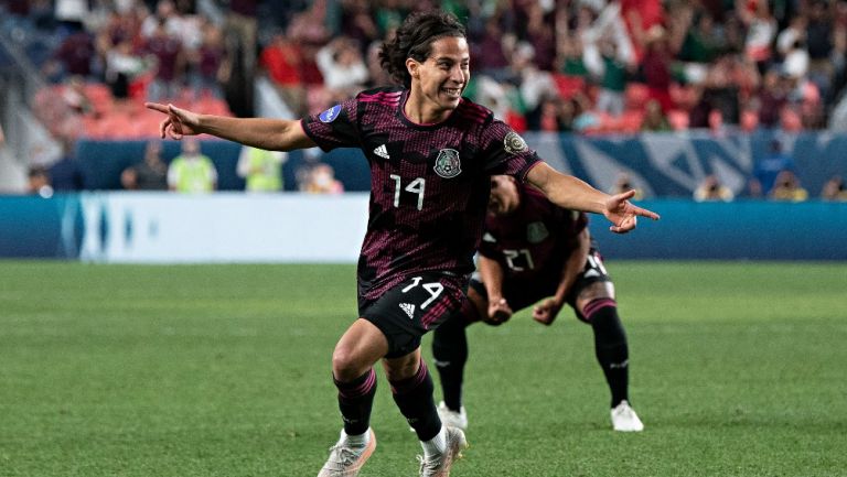 Lainez, en festejo de gol